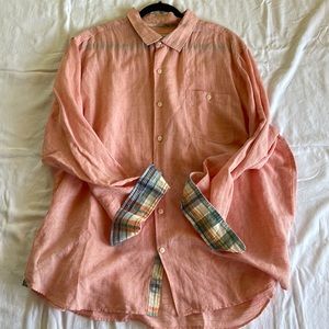 Men’s Coral Linen-Blend Tommy Bahama Long Sleeve